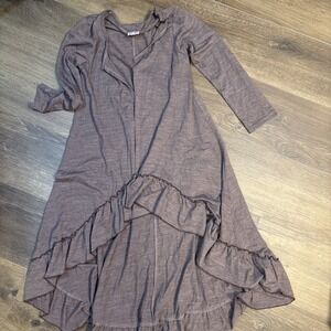 Lilli Lovebird Ruffle Trim Open Front Girls Cardigan Size 12 Boho Purple